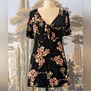 Black Floral mini dress
